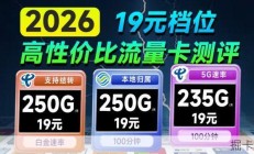 5月最全19元流量卡测评！250G+白金速率+免费通话，这里都有！2026流量卡推荐|流量卡|移动流量卡|手机卡|电话卡|5G流量卡|19元长期流量卡|中国移动