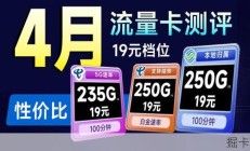 19元流量卡末班车！250G+白金速率+免费通话，低价高配，根本用不完！2026年流量卡推荐：移动、电信、联通手机卡测评