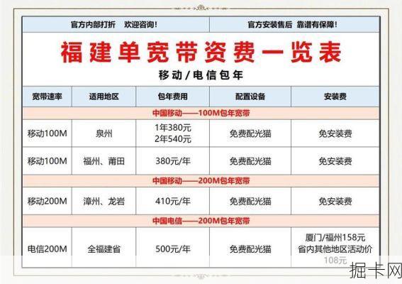 揭秘福建移动宽带套餐价格表，你关心的都在这里！